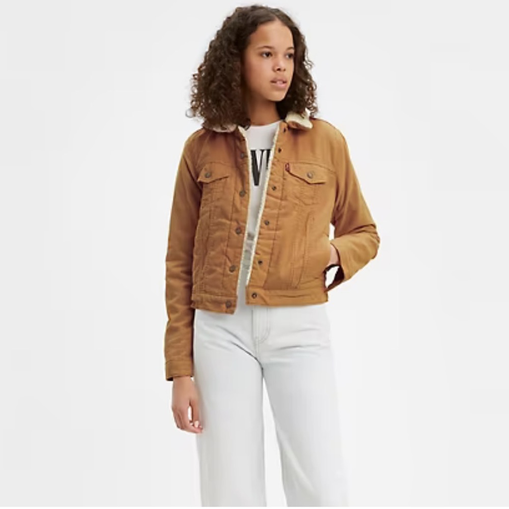 Levi’s Original Corduroy Sherpa Trucker Jacket brown - size small